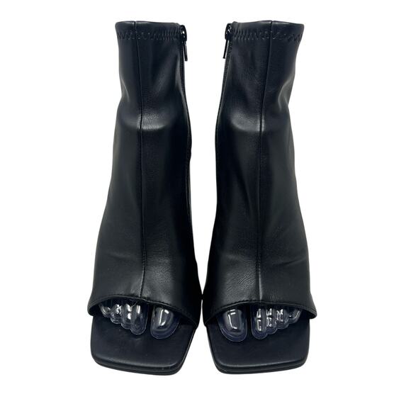 Steve Madden Transfer Faux Leather Peep Toe Booties in Black 7.5 - Picture 5 of 8